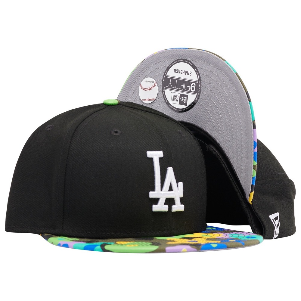 Los Angeles Dodgers New Era 9Fifty Black Floral Camo One Size Snapback Hat Cap